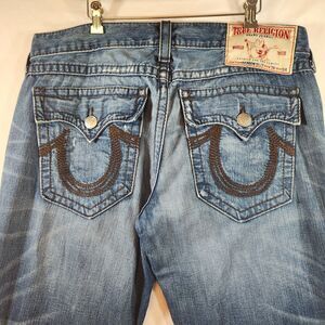 True Religion Mens Jeans World Tour Rainbow Billy 38 x 34 Flap Pockets USA Read